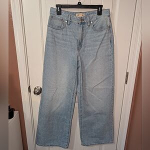 NWT Madewell High Rise Super Wide Leg Curvy Jeans W28 Light Wash